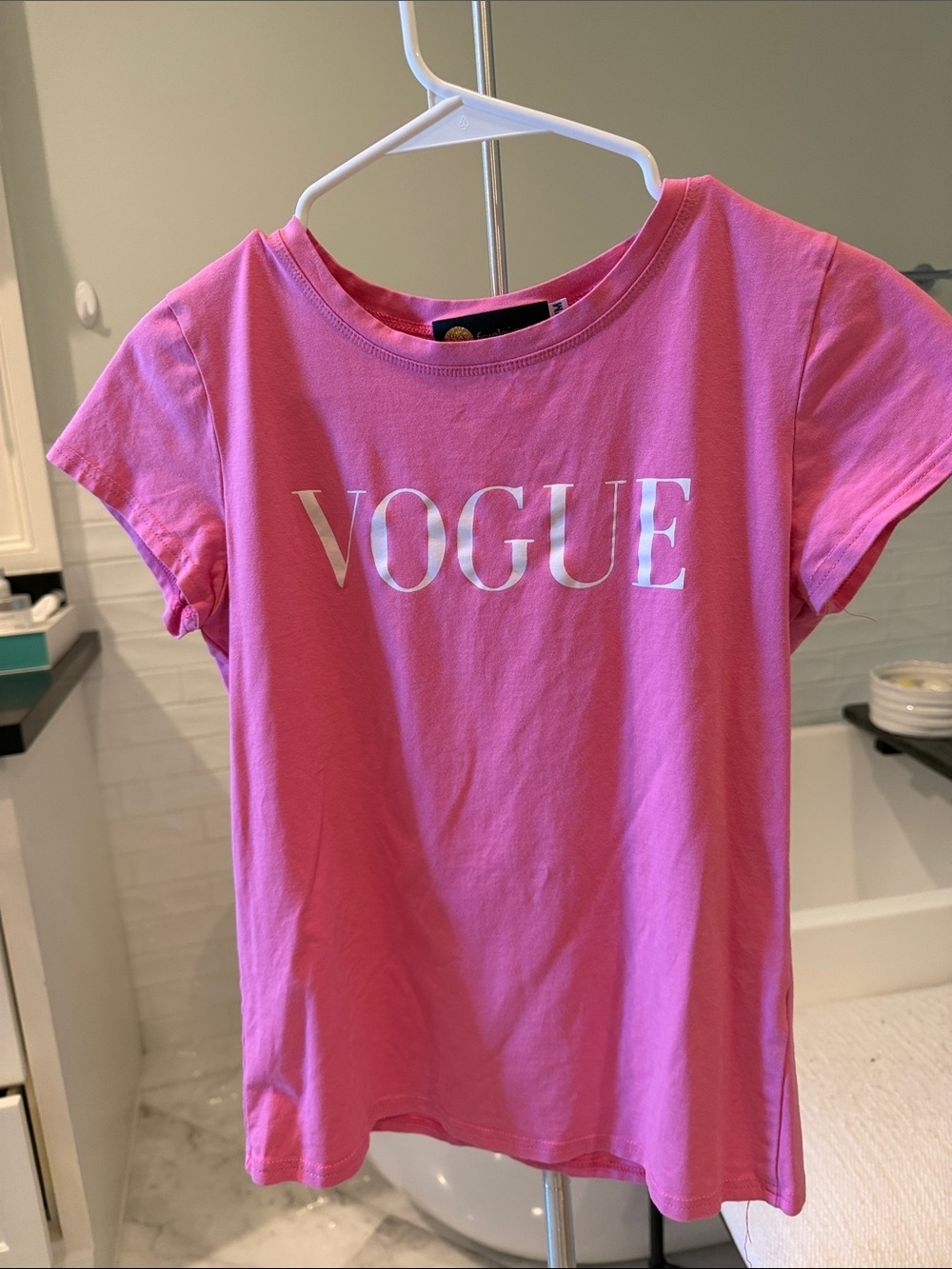 VOGUE Pink Logo Short Sleeve Tee